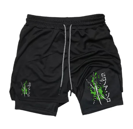 Print 2 in 1 Running Shorts for Men Gym