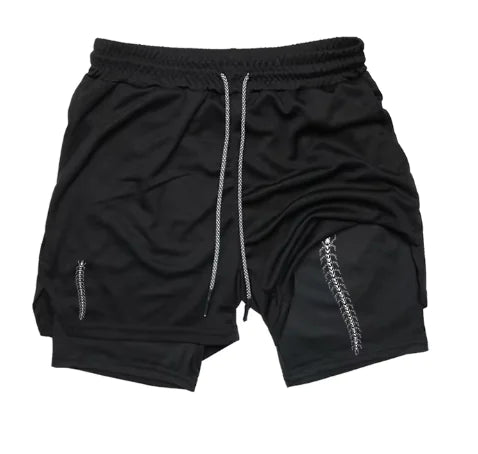 Print 2 in 1 Running Shorts for Men Gym