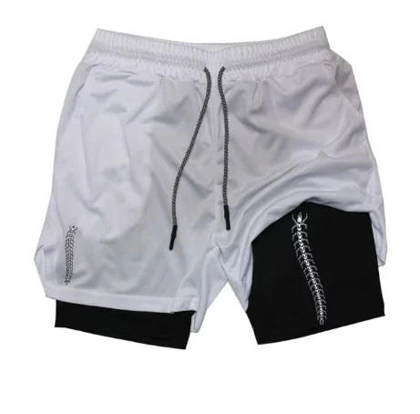 Print 2 in 1 Running Shorts for Men Gym