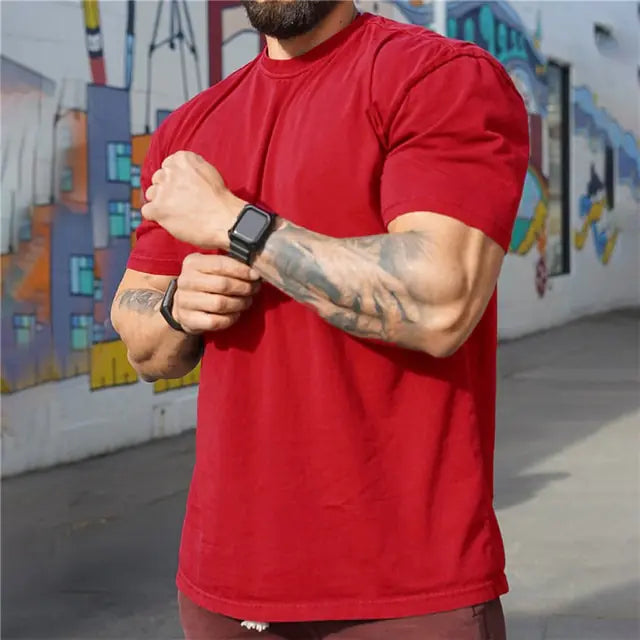 Men Gym Workout Fitness Cotton